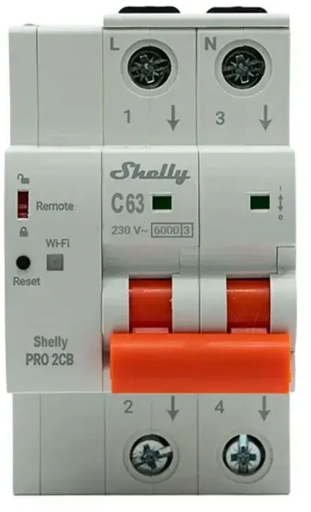 Miniature Circuit Breaker SHELLY Pro 2CB C63