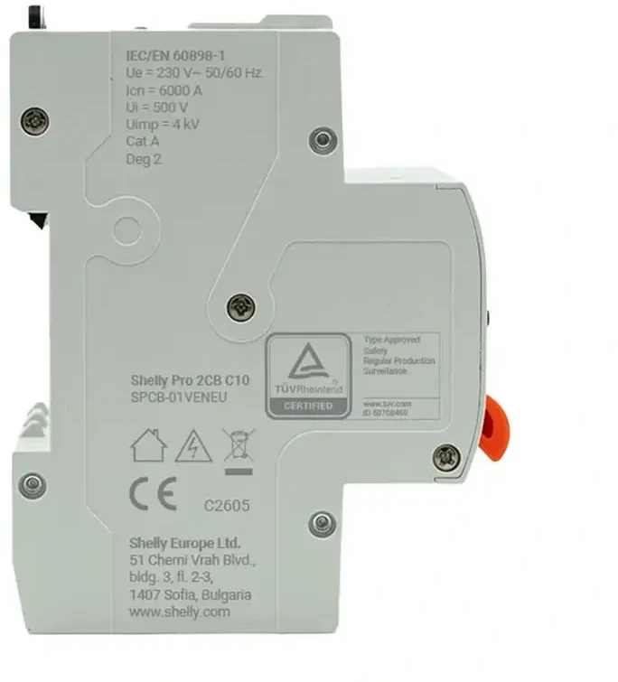 Miniature Circuit Breaker SHELLY Pro 2CB C10