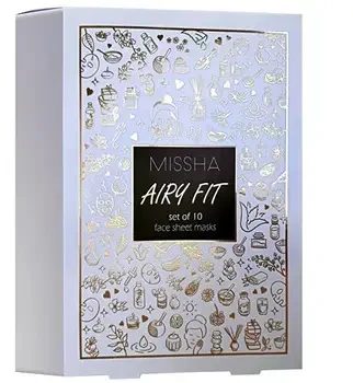 Missha „Airy Fit“ kaukių rinkinys, 5 dalių veido kaukių dovanų rinkinys