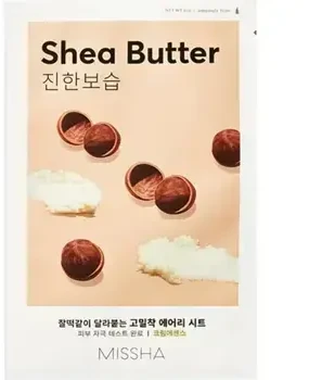 Missha Airy Fit Sheet Mask Sviestmedžių aliejumi lakštinė veido kaukė su taukmedžio ekstraktu, 1 vnt.