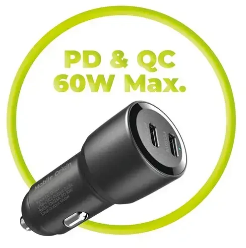 Mobile Origin automobilinis įkroviklis 60W 2 USB-C, CA11