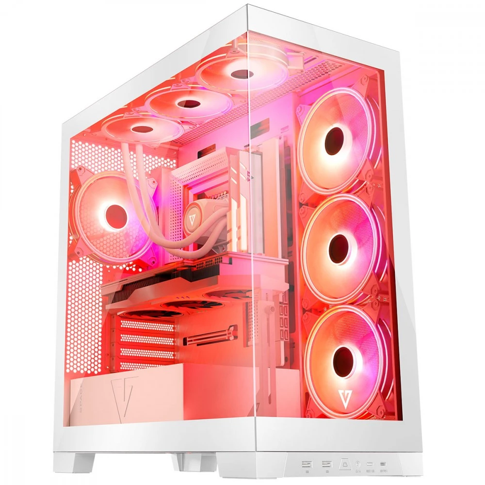 Kompiuterio Korpusas - Modecom Volcano SPACE APEX ARGB MIDI Tower Micro ATX/ATX/ITX Baltas