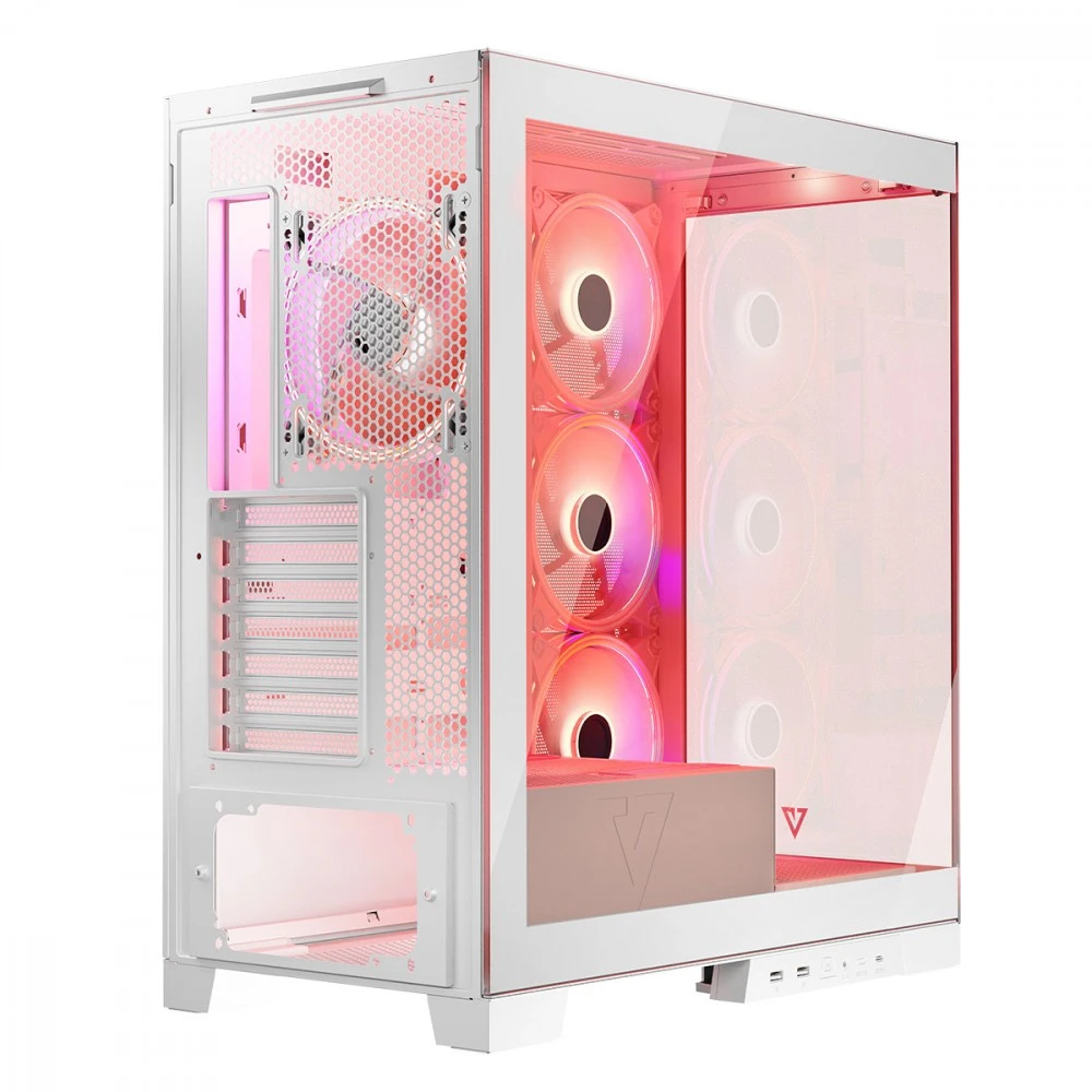Kompiuterio Korpusas - Modecom Volcano SPACE APEX ARGB MIDI Tower Micro ATX/ATX/ITX Baltas