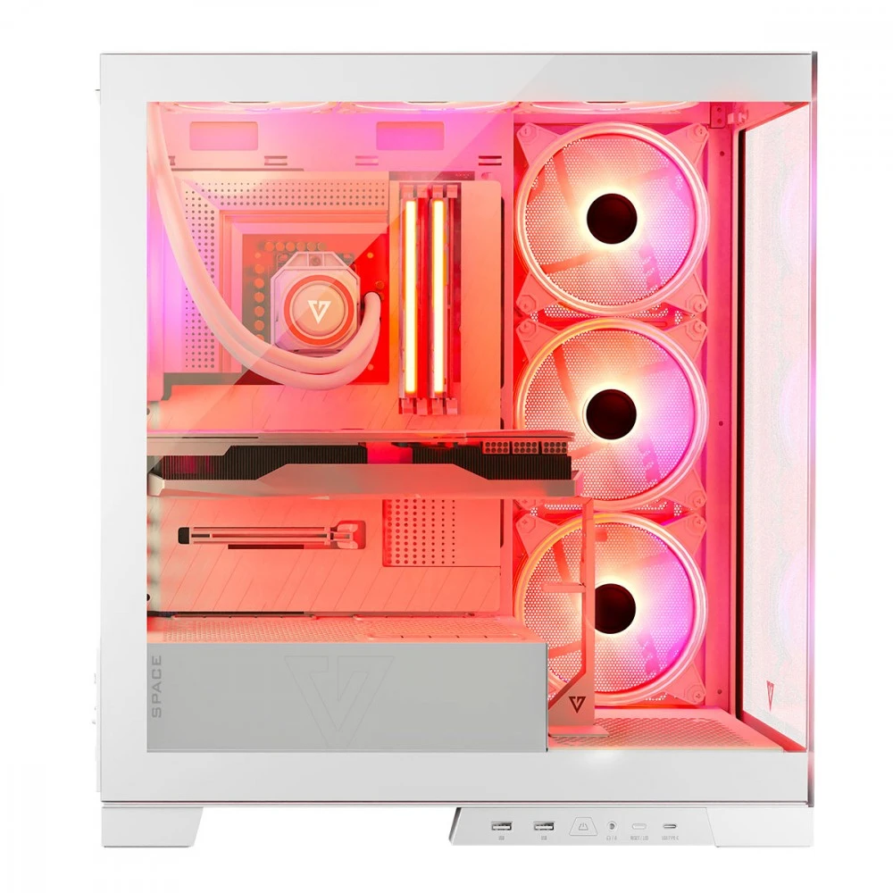 Kompiuterio Korpusas - Modecom Volcano SPACE APEX ARGB MIDI Tower Micro ATX/ATX/ITX Baltas