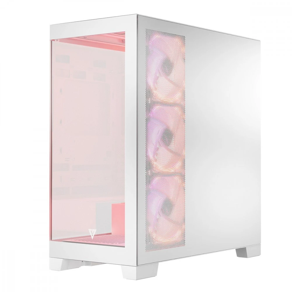Kompiuterio Korpusas - Modecom Volcano SPACE APEX ARGB MIDI Tower Micro ATX/ATX/ITX Baltas