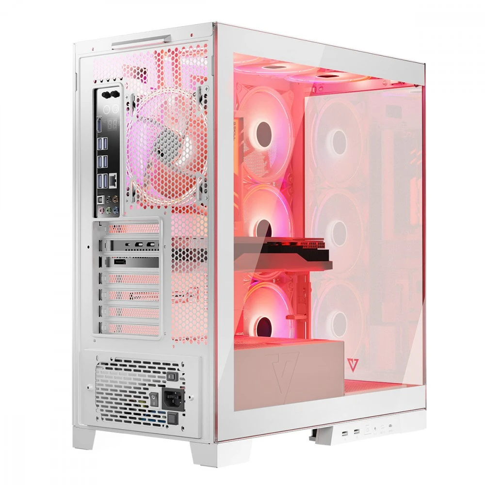 Kompiuterio Korpusas - Modecom Volcano SPACE APEX ARGB MIDI Tower Micro ATX/ATX/ITX Baltas
