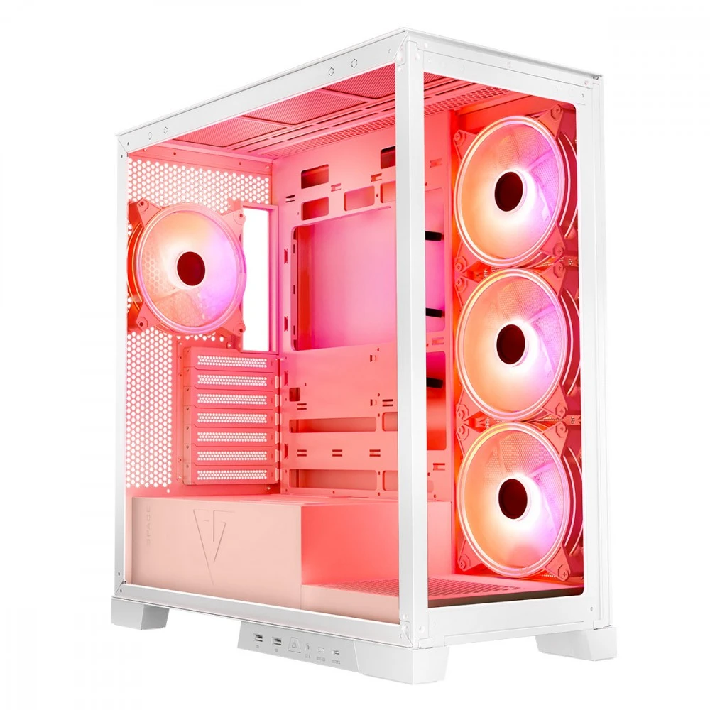 Kompiuterio Korpusas - Modecom Volcano SPACE APEX ARGB MIDI Tower Micro ATX/ATX/ITX Baltas