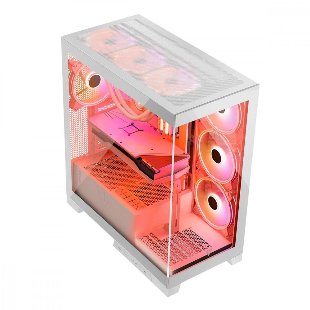 Kompiuterio Korpusas - Modecom Volcano SPACE APEX ARGB MIDI Tower Micro ATX/ATX/ITX Baltas