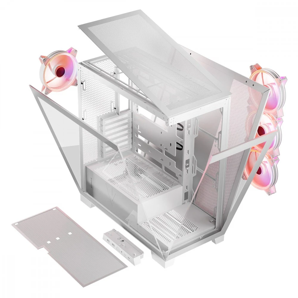 Kompiuterio Korpusas - Modecom Volcano SPACE APEX ARGB MIDI Tower Micro ATX/ATX/ITX Baltas