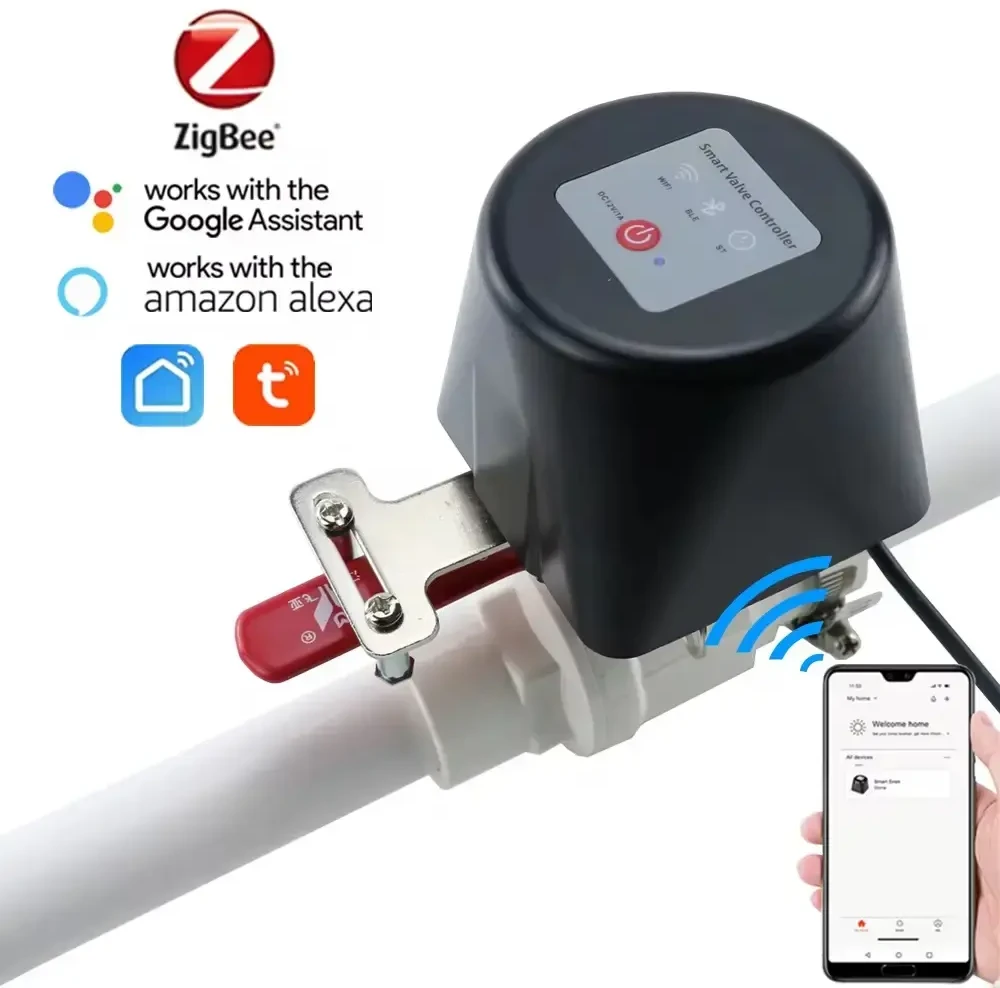 Moes Išmanusis ZigBee vandens sklendės valdiklis TUYA / Smart Life - juodas