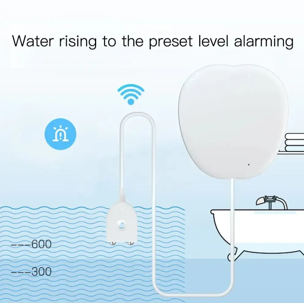 Moes Išmanus vandens nuotekio jutiklis su sirena, bevielis, Wi-Fi, TUYA / Smart Life