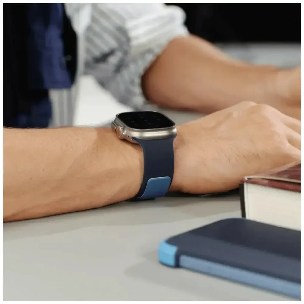 Dirželis Moft Sport do Apple Watch 44/45/46/49mm tamsiai mėlyna - smoothing mist