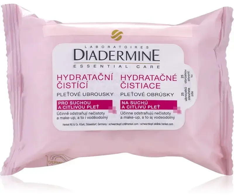 "Diadermine" drėkinamosios makiažo valomosios servetėlės 25 vnt
