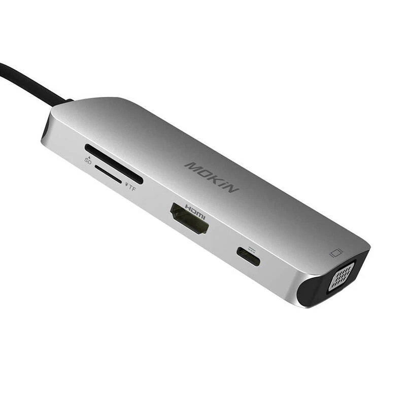 MOKiN 8in1 USB-C adapteris, šoninė jungčių panelė