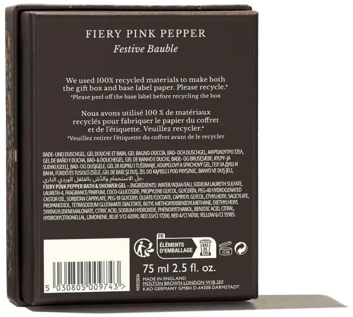 Molton Brown vonios ir dušo želė Fiery Rožinė Pepper (Bath - Dušo želė) 75 ml