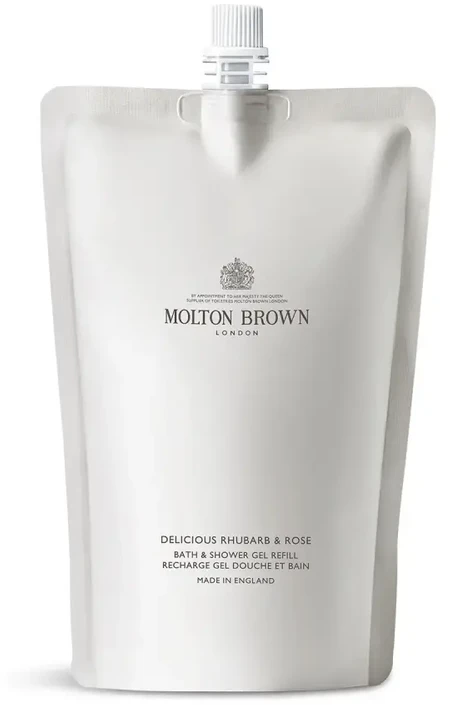 Molton Brown Gardus vonios ir dušo gelio papildymas „Rabbar & Rose“, 400 ml