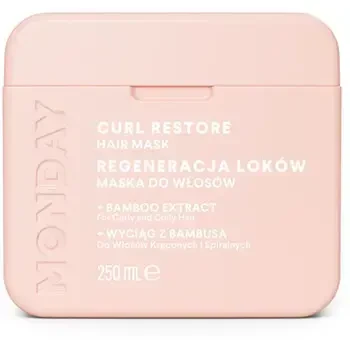 None MONDAY Curl Restore + bambuko ekstrakto plaukų kaukė garbanotiems ir besiveliantiems plaukams 250ml