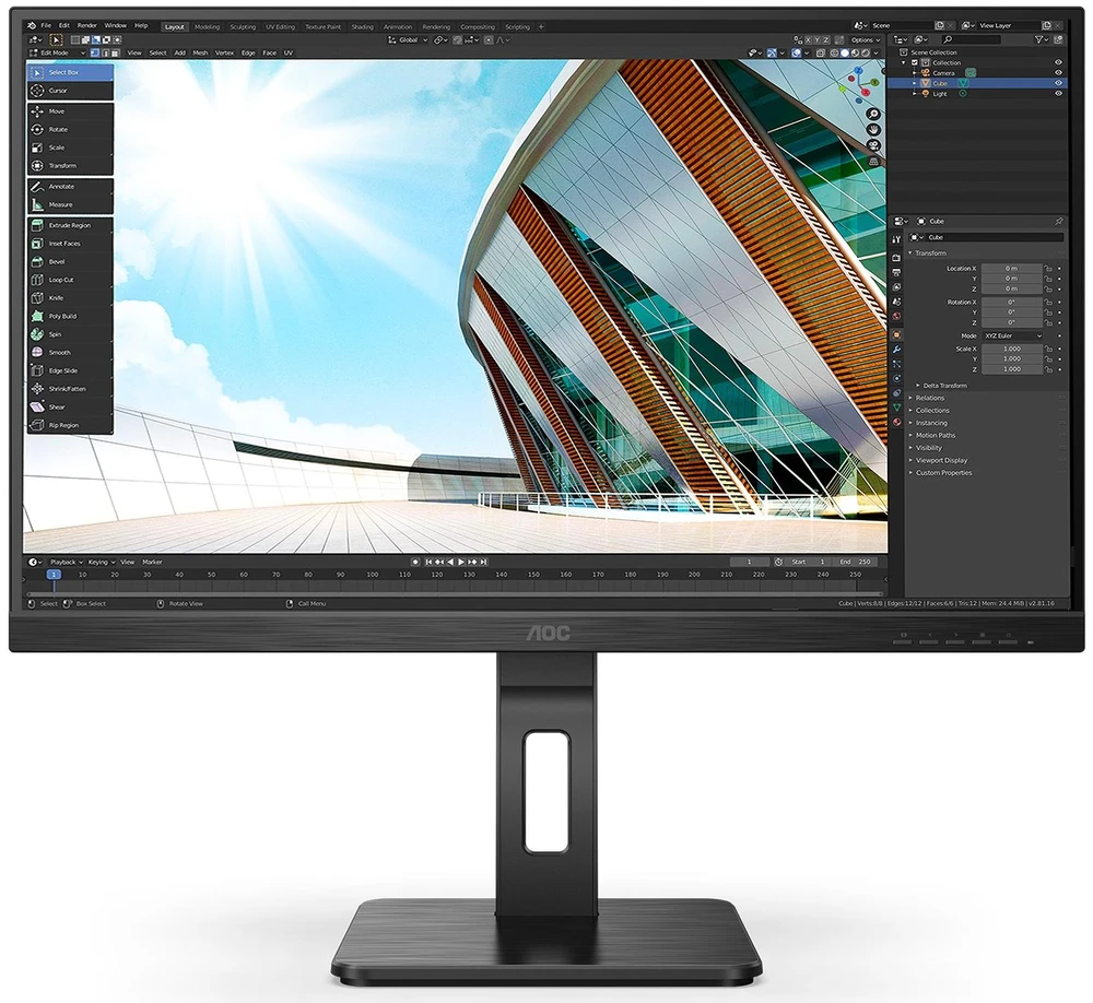AOC Q27P2Q 27 colių QHD monitorius USB VGA DVI HDMI