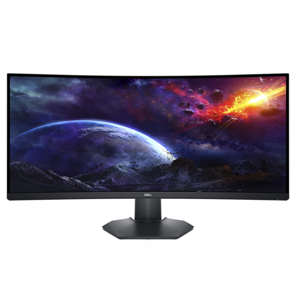 Monitorius Dell LCD S3422DWG/ 34 " / VA / WQHD / 1800R lenktas ekranas / 3440x1440 / 21:9 / 400 cd/m² / 2 ms reakcijos laikas / Reguliuojamas pasvirimas ir aukštis / Juodas / 210-AZZE