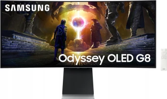 Monitorius Samsung | LS34DG850SUXDU | 34 " | OLED | 21:9 | 175 Hz | 0.03 ms | 3440 x 1440 pikselių | HDMI jungtys quantity 2 | Sidabrinis