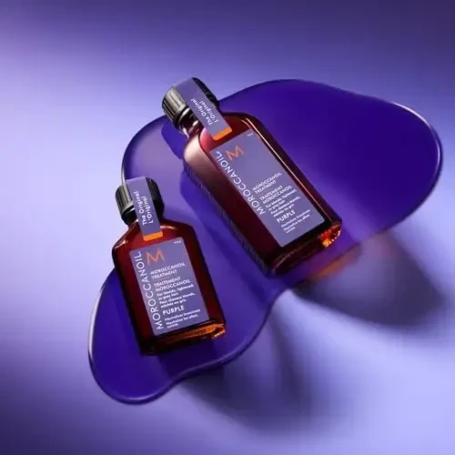 Moroccanoil Treatment Violetinė maitinamasis aliejus šviesiems ir žiliems plaukams, 25 ml