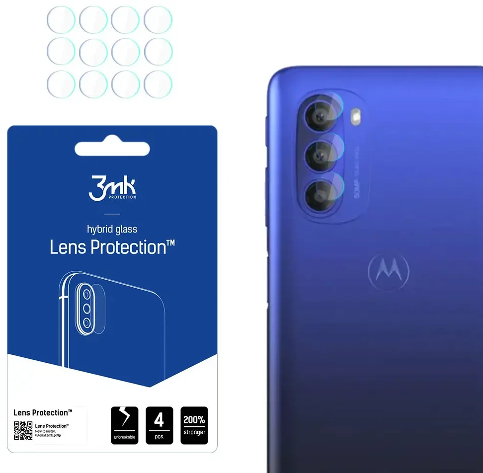 3MK objektyvo apsauga Motorola Moto G51 5G kameros objektyvo apsaugai, 4 dalys