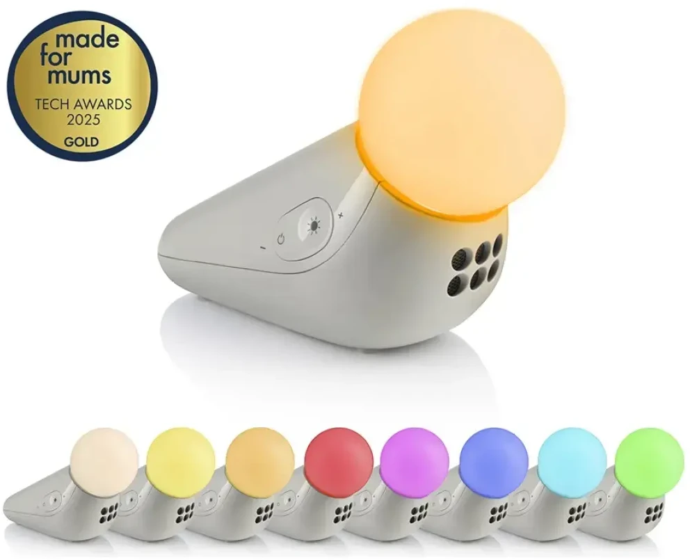 Naktinė lemputė su raminančiais garsais Motorola S1 Light and Sound Soother balta