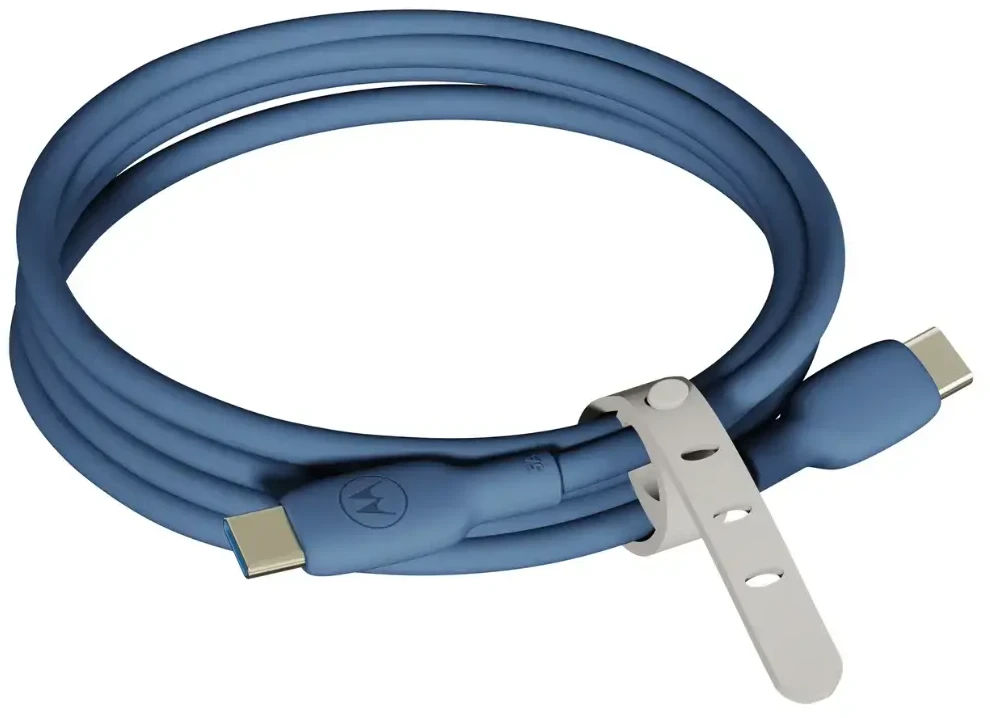 Motorola Silicone cable USB-C to USB-C 2m, 5A Mėlyna