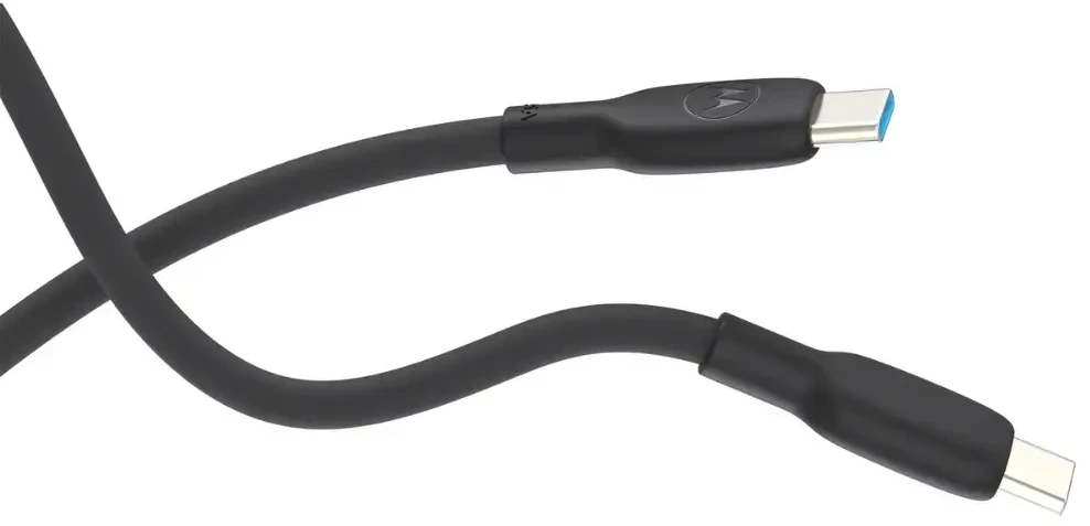 Motorola Silicone cable SC18D13215 USB-C to USB-C 1m, 5A Juodas BULK