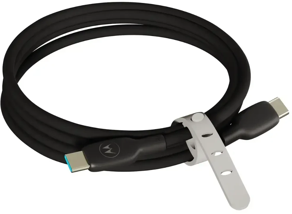 Motorola Silicone cable SC18D13215 USB-C to USB-C 1m, 5A Juodas BULK