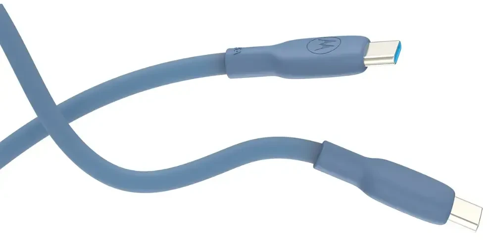 Motorola Silicone cable USB-C to USB-C 2m, 5A Mėlyna