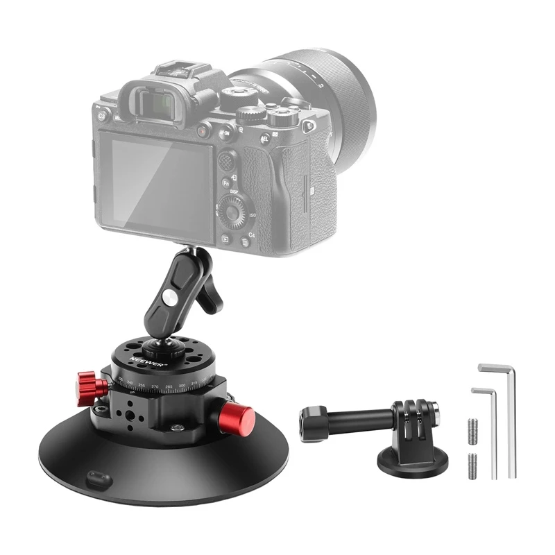 Mocowanie su przyssawką 1/4 cala Neewer CA013 do kamer sportowych (DJI Action, GoPro, Insta360)