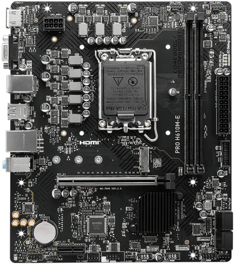 MSI PRO H610M-E DDR5 LGA 1700 mATX pagrindinė plokštė