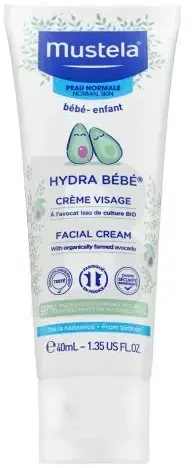 Mustela Hydra Bébé® Facial Kreminis veido kremas vaikams, 40 ml