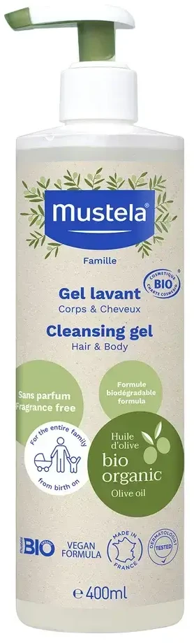 Mustela Bio Dušo želė, 400 ml