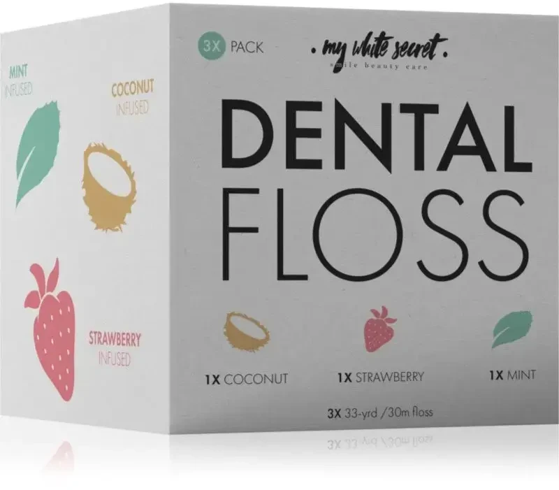 My White Secret My Baltas Secret Dantų siūlas (Dental Floss) 3 vnt