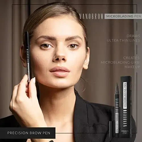 antakių pieštukas Nanobrow Microblading Pen Espresso 1ml