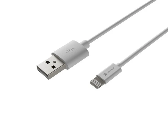 NATEC Prati kabelis Lightning - USB-A M/M 2m baltas MFI