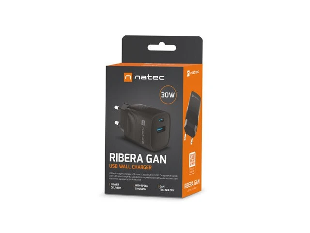 Natec Ribera GaN 30W įkroviklio pakuotė