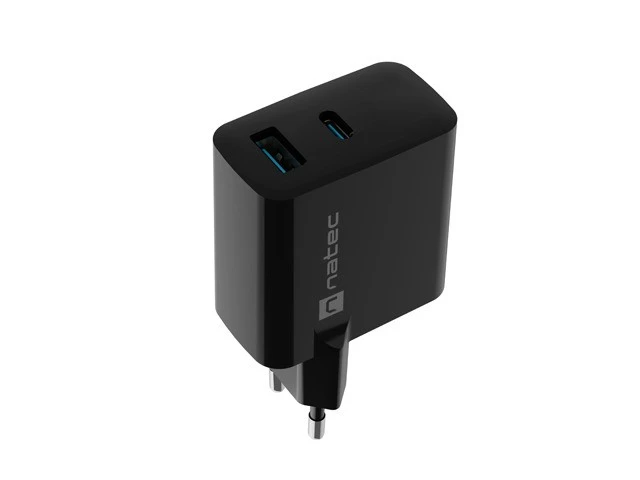 Įkroviklis - Natec Ribera Gan 65W, Juodas