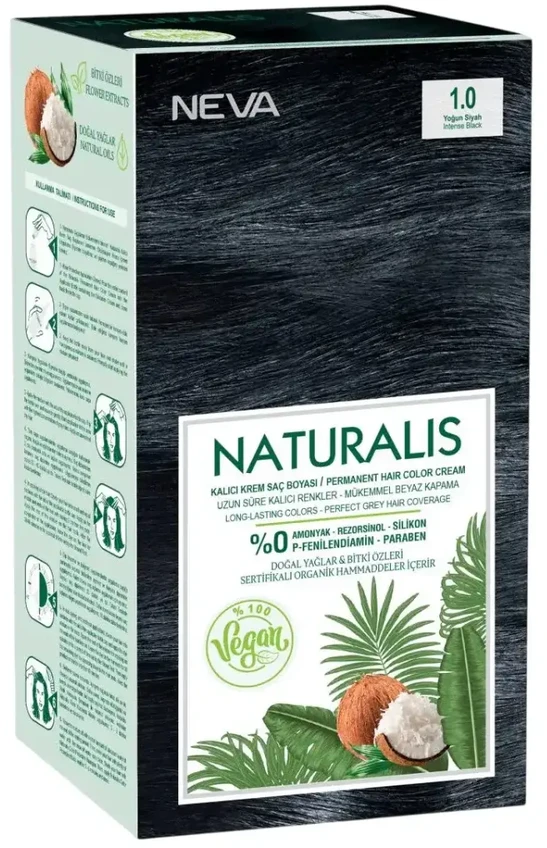 Naturalis Neva, Permanent Hair Dye, 1.1 Juodas Mėlyna, 150 ml For Women