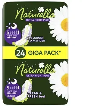Naturella Higieniniai įklotai moterims „Ultra Night Plus“, 24 vnt.