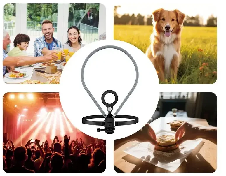 Neck magnetic phone holder Hoco K31 juodas pilka