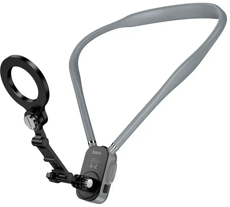 Neck magnetic phone holder Hoco K31 juodas pilka