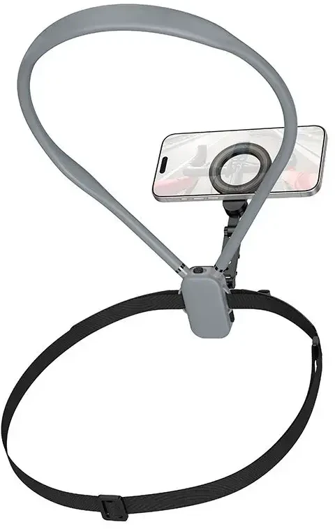 Neck magnetic phone holder Hoco K31 juodas pilka