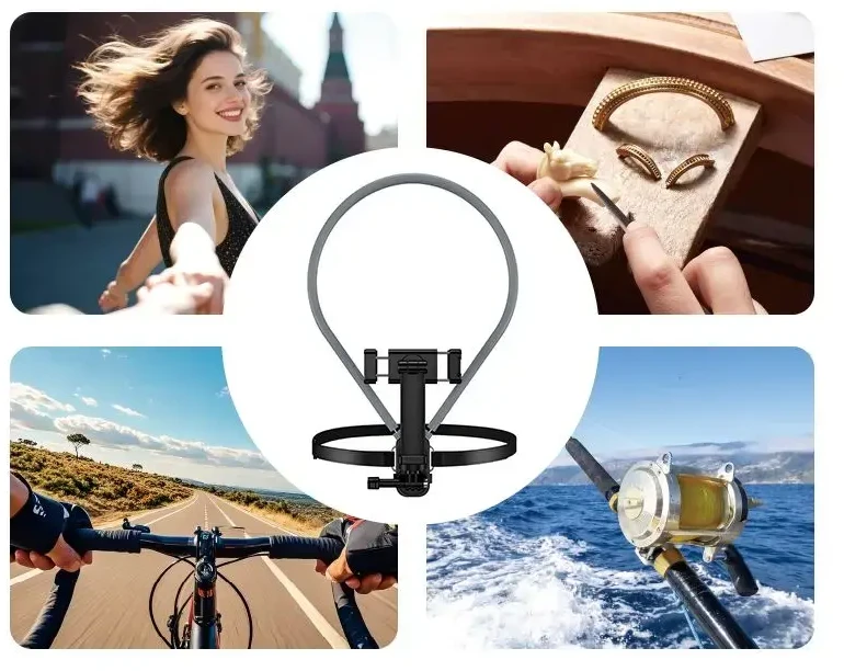 Neck universal phone holder Hoco K30 juodas pilka