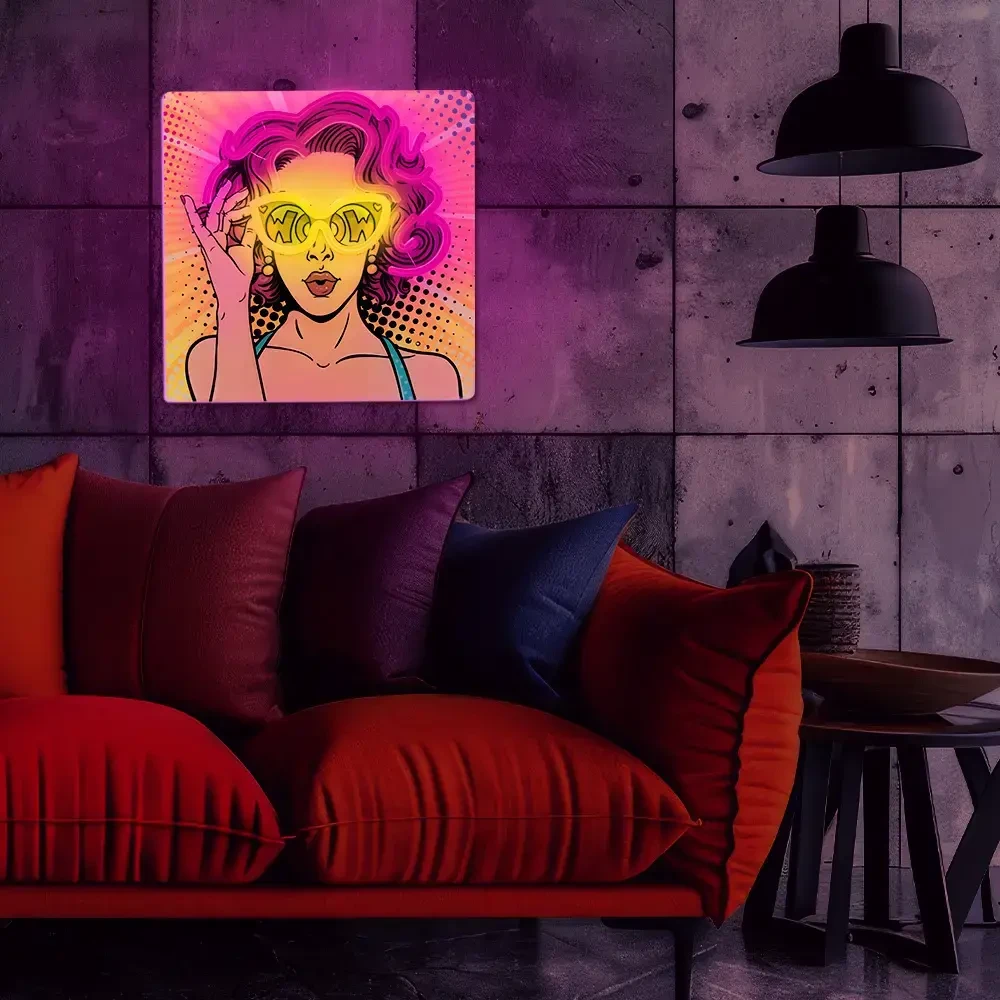 Plastrol Neoninis ART LED šviestuvas POWER WOMAN geltonas-violetinis FLA02 Forever Light