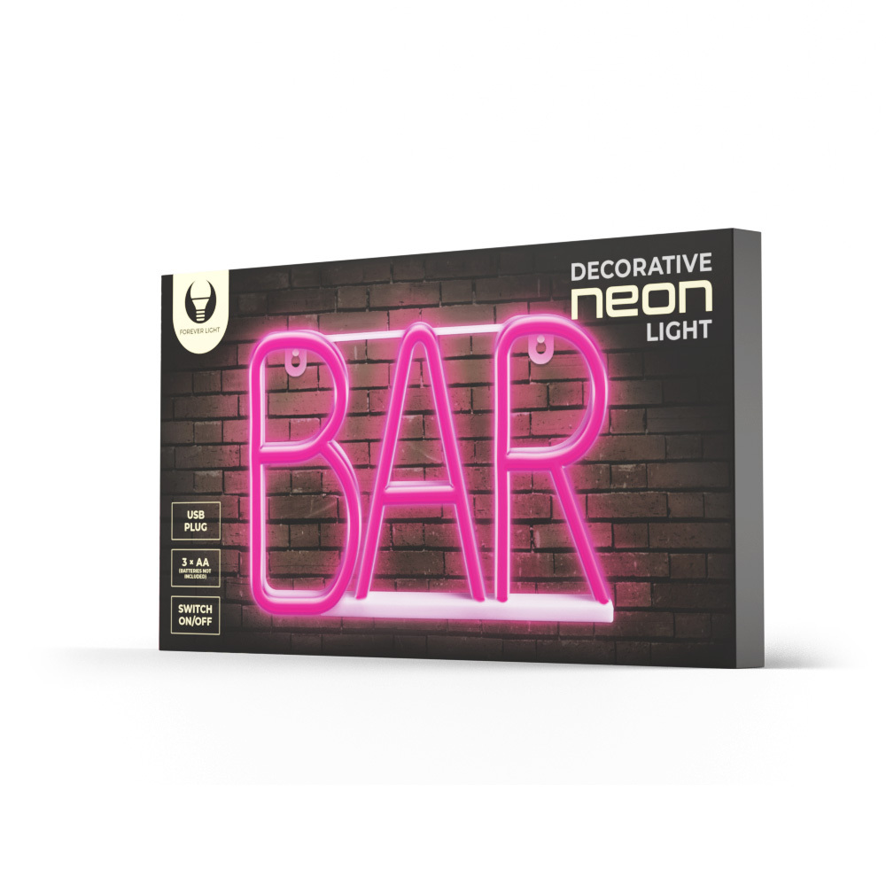 TelForceone NEON LED BAR rožinė Bat + USB FLNE24 Forever Light