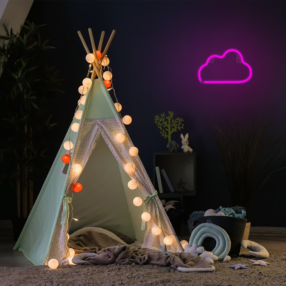 Neon LED Light Debesis rožinė NNE25 Neolia