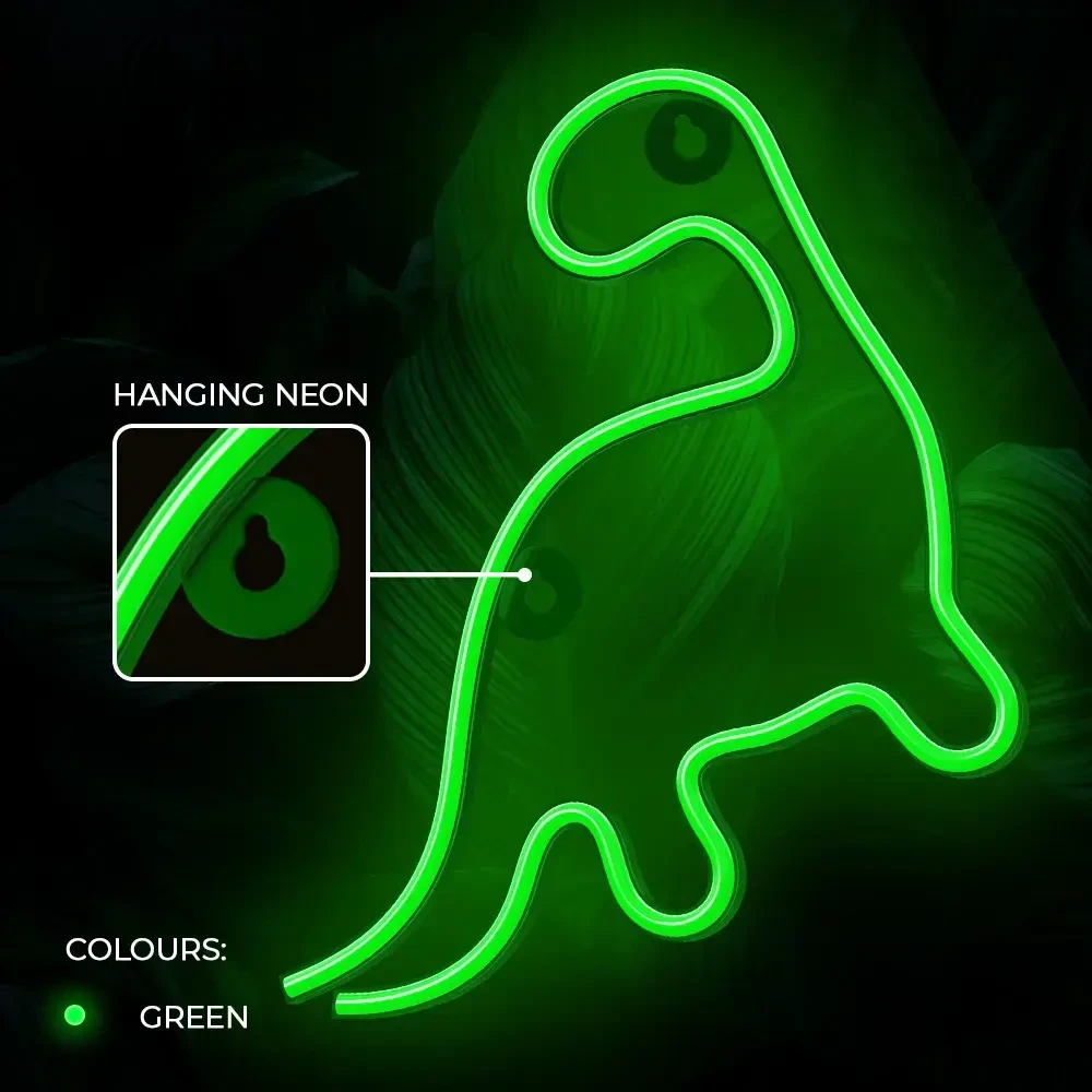 Neon LED Light DINOSAUR žalias NNE01 Neolia